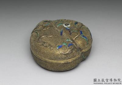 图片[3]-Pomegranate-shaped box with filigree metalwork and champleve enamel, Qing dynasty (1644-1911)-China Archive